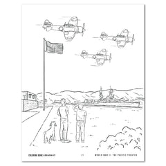US History 4: War & Reformation: 1900-1945 Adventures Though History Homeschool Unit Study Digital Coloring Book Lesson 17 World War II: The Pacific Theater