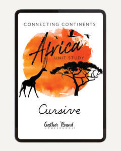 Africa homeschool unit study Digital Cursive Book Cover