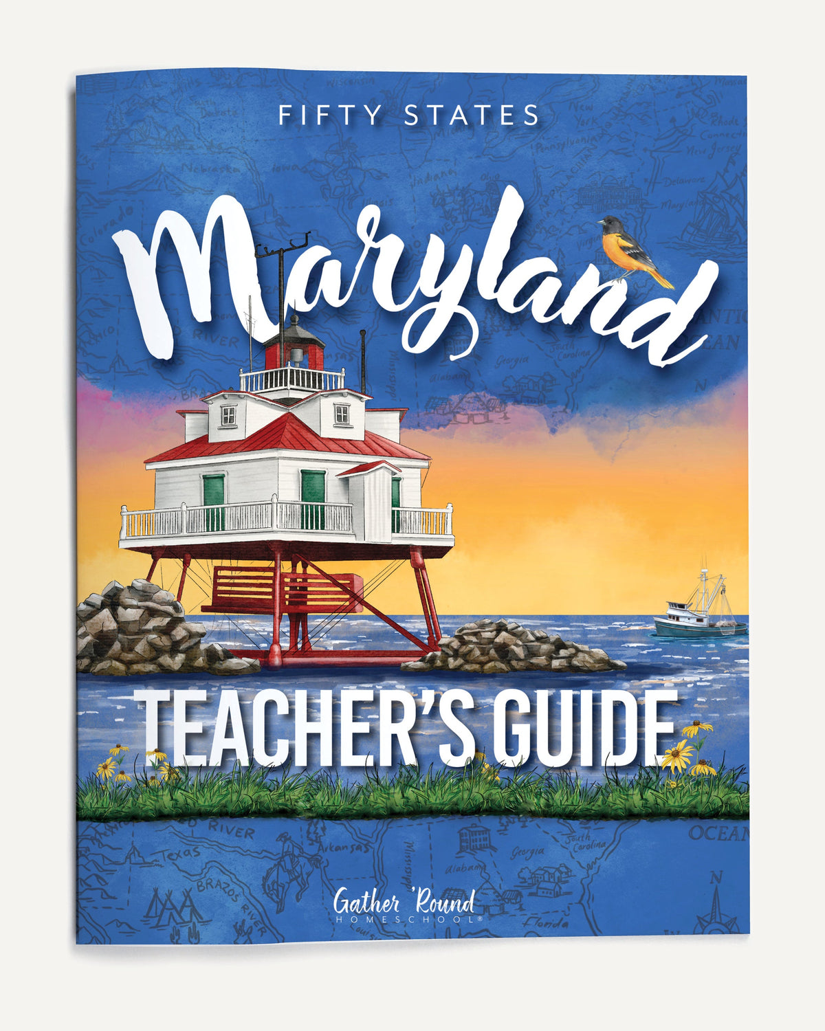 Fifty States: Maryland homeschool unit study, printed Teacher's Guide Cover