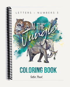 Letters + Numbers 3 In The Jungle Printed Coloring Book