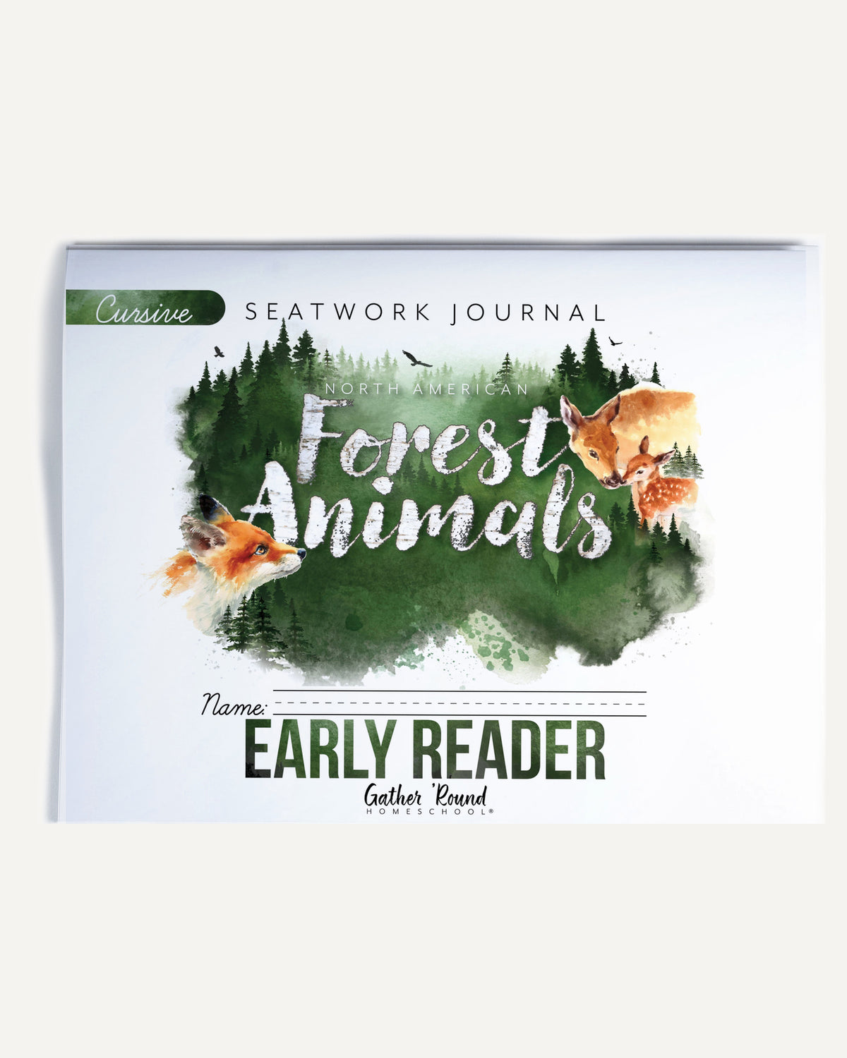 North American Forest Animals homeschool unit study print student seatwork journal in cursive for early reader