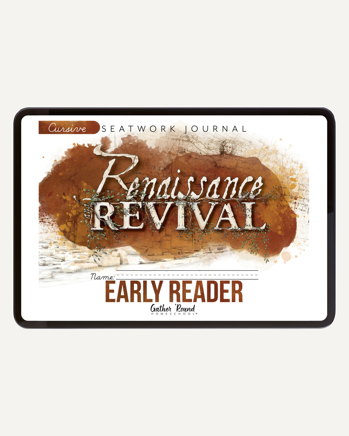 Renaissance and Revival Homeschool Unit Study Digital Seatwork Journal Cursive Early Reader