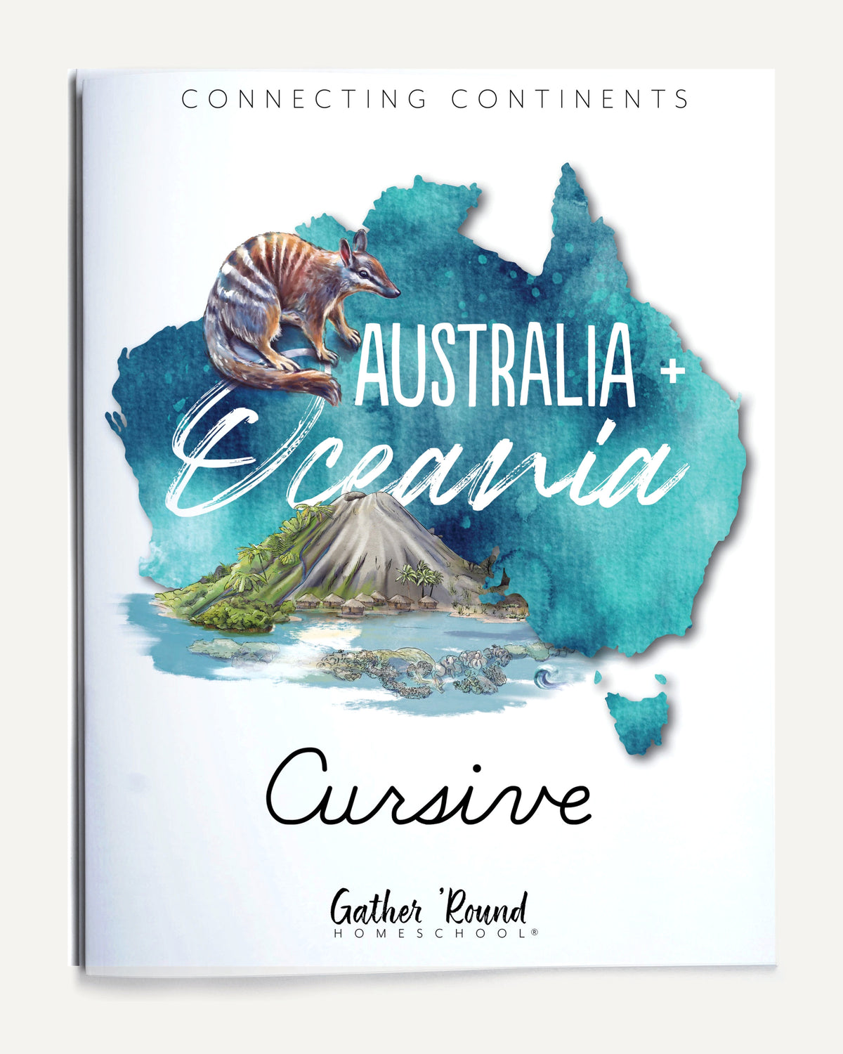Australia + Oceania Homeschool Study Unit Printed Cursive Book