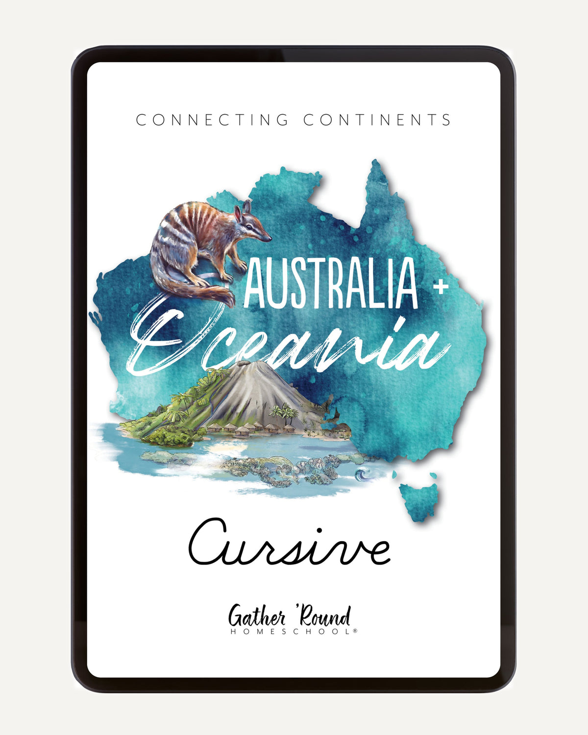 Australia + Oceania Homeschool Study Unit Digital Cursive Book