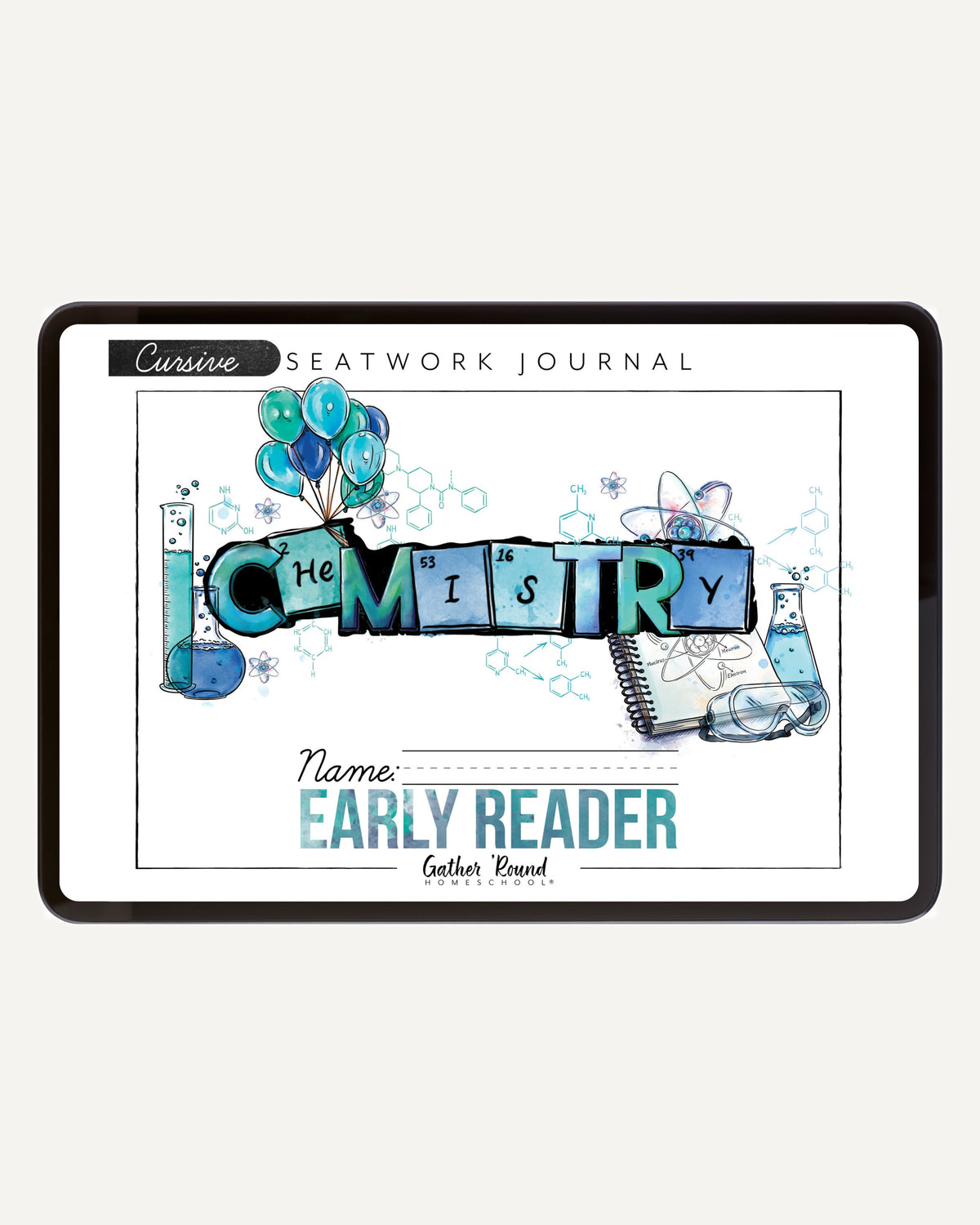 Chemistry Homeschool Unit Study Digital Seatwork Journal Cursive Early Reader
