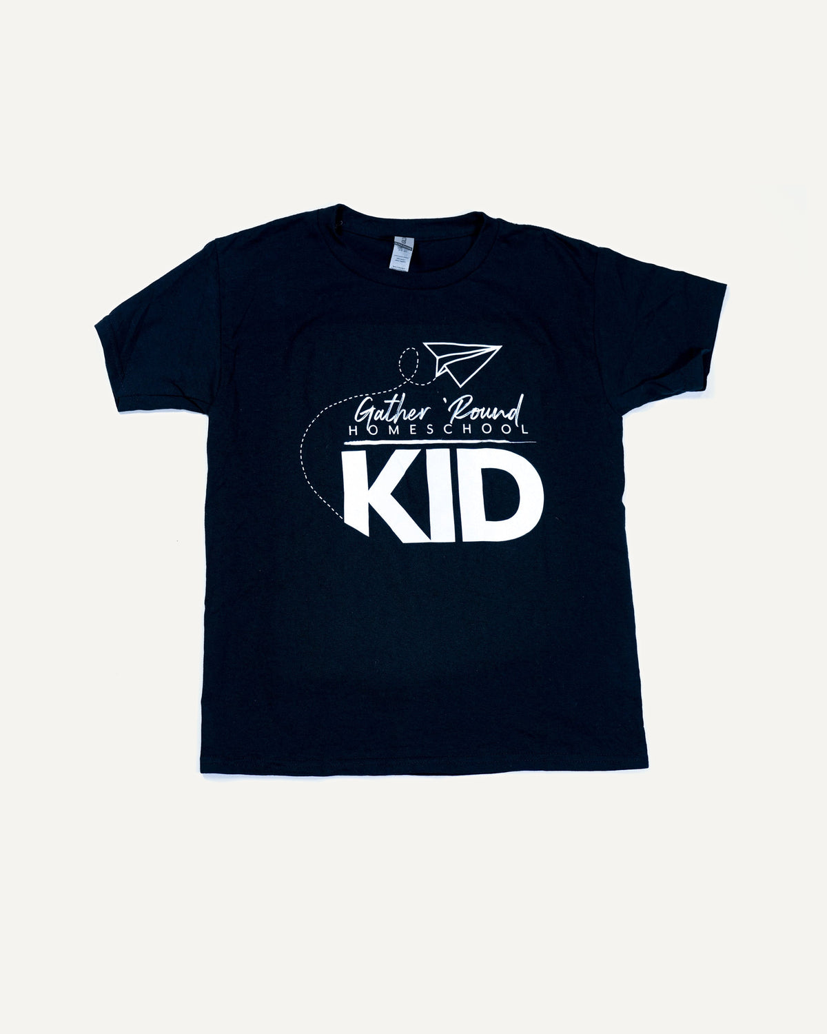 Gather 'Round Homeschool KID Black T-shirt homeschool unit study, printed product image