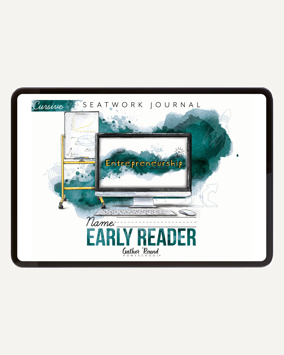 Entrepreneurship Homeschool Unit Study Digital Seatwork Journal Cursive Early Reader
