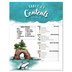 Alaska Fifty States Homeschool Unit Study Printed Student Book Level 1 Table of Contents