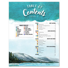California Fifty States Homeschool Unit Study Printed Student Book Level 1 Table of Contents