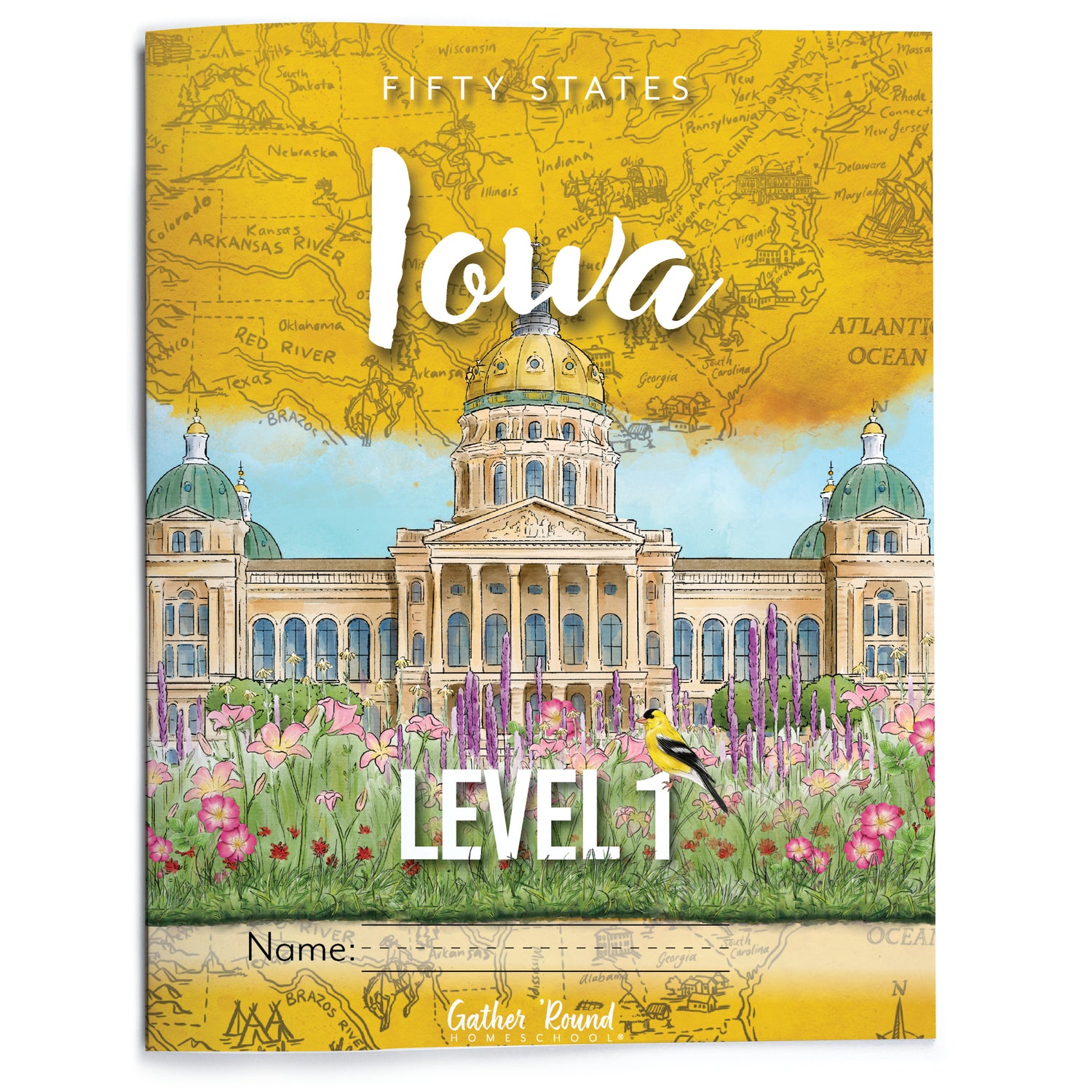 Iowa Fifty States Homeschool Unit Study Printed Student Book Level 1 Cover