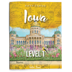 Iowa Fifty States Homeschool Unit Study Printed Student Book Level 1 Cover