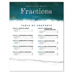 Fractions Level 1 Table of Contents