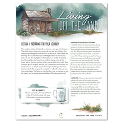 Living Off the Land homeschool unit daily lesson plan part one