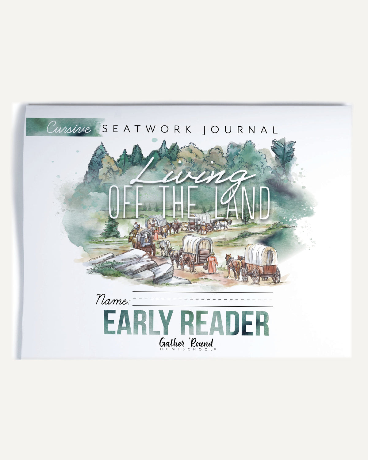 Living Off the Land homeschool unit seatwork journal print Early Reader student notebook in cursive