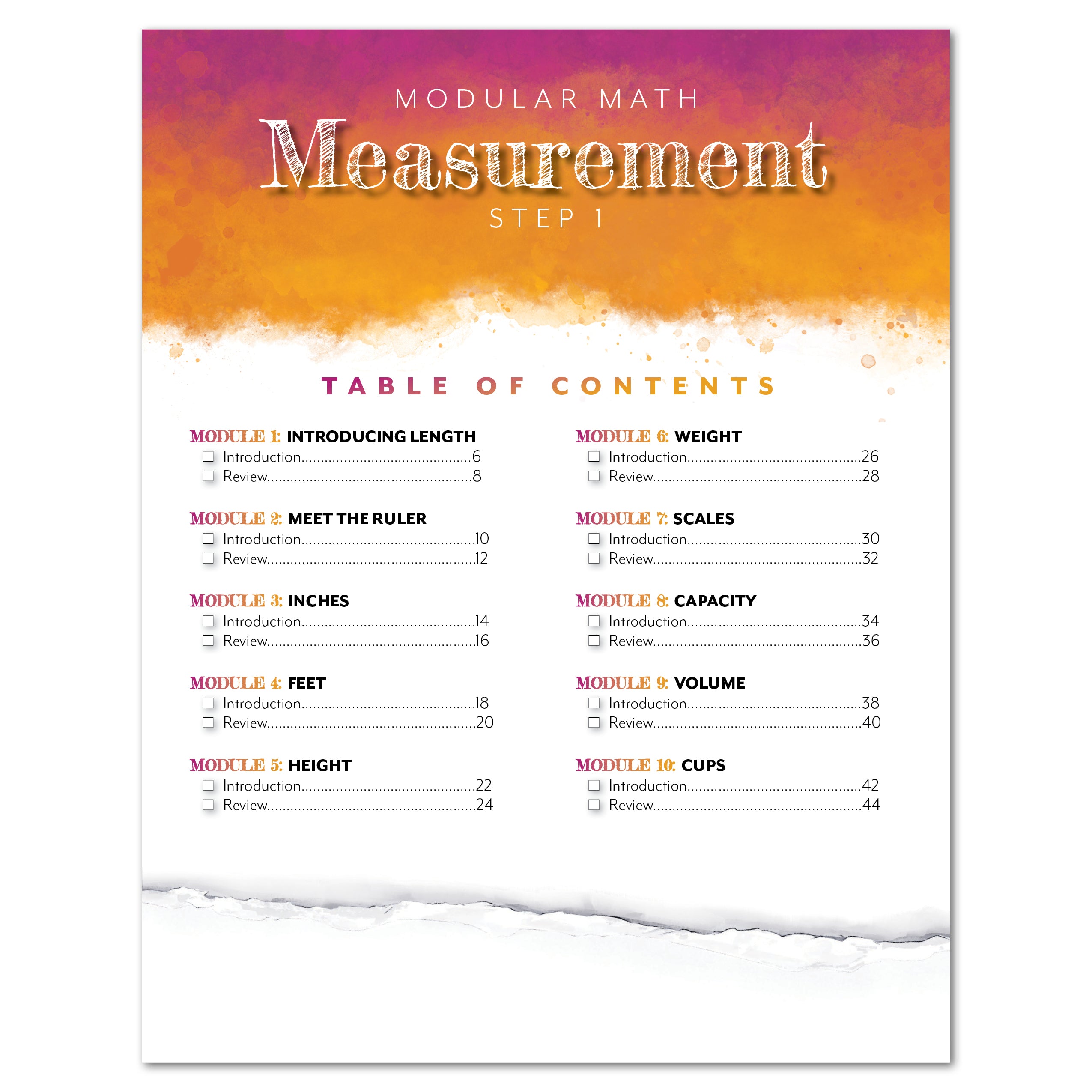 Modular Math: Measurement (Printed Books) – Gather 'Round Homeschool USA