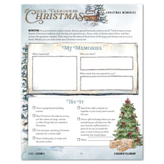 Old Fashioned Christmas Homeschool Unit Study Printed Level 1 Student Book Lesson 3 Christmas Memories
