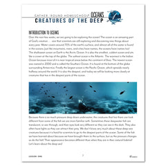 Oceans homeschool unit study print teacher's guide lesson one