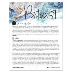 Pentecost Homeschool Unit Study Digital Teacher's Guide Lesson 1 Who is the Holy Spirit Part 1