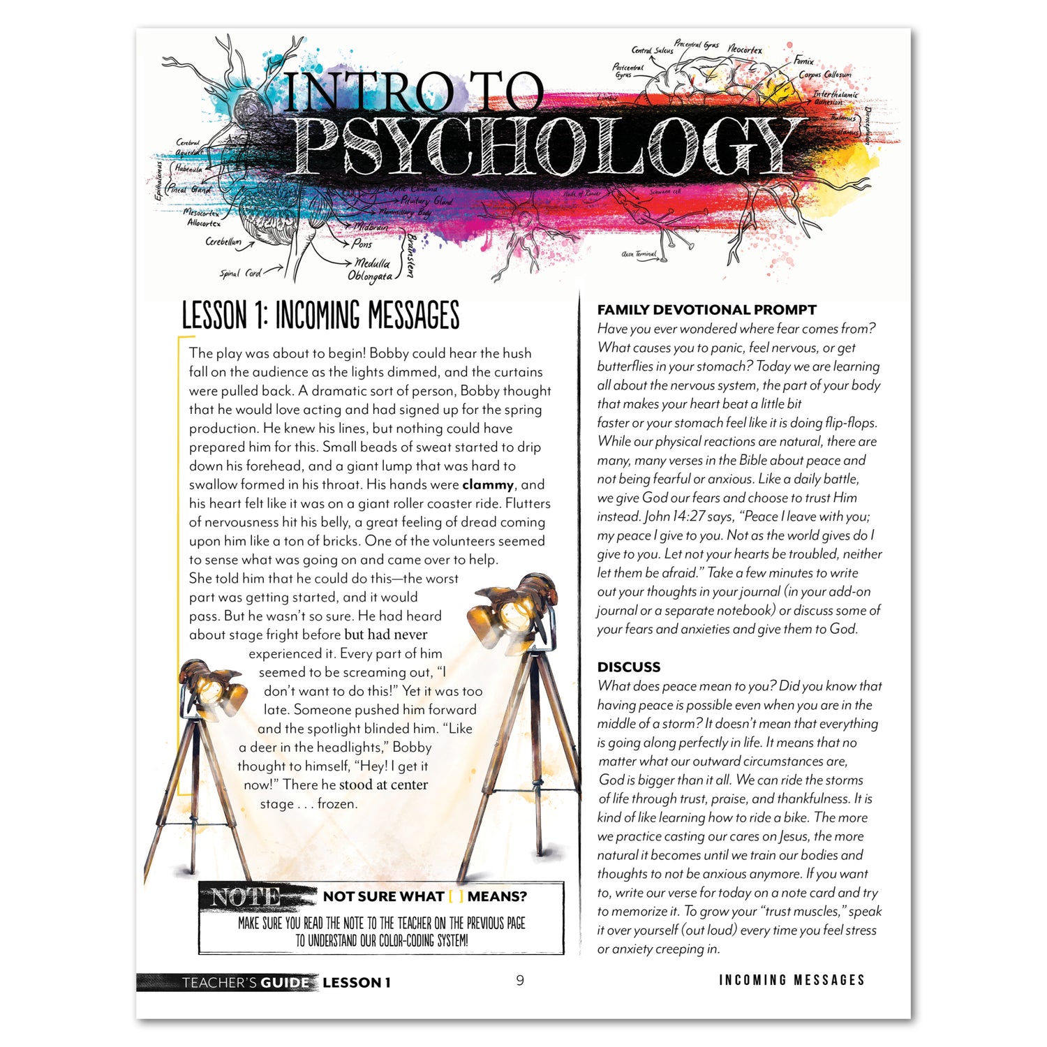 Psychology homeschool unit study print teacher's guide lesson one incoming messages 