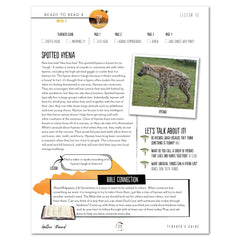 Ready to Read 4 On The Savannah Homeschool Unit Study Printed Teacher's Guide Week 3 Lesson 12