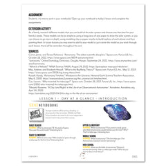 Space homeschool unit study print student workbook Teacher's Guide day at a glance 