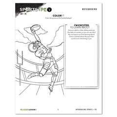 Sports + PE homeschool unit study print  student workbook pre-reader notebooking