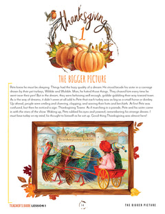 Thanksgiving Homeschool Unit Study Printed Teacher's Guide Lesson 1 The Bigger Picture Part 1