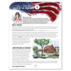 US Government Spanish Edition Homeschool Unit Study Digital Download Teacher's Guide Lesson 1 Part 1