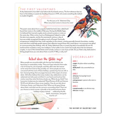 Valentine's Day Homeschool Unit Study Printed Teacher's Guide Lesson 1 The History of Valentine's Day Part 2