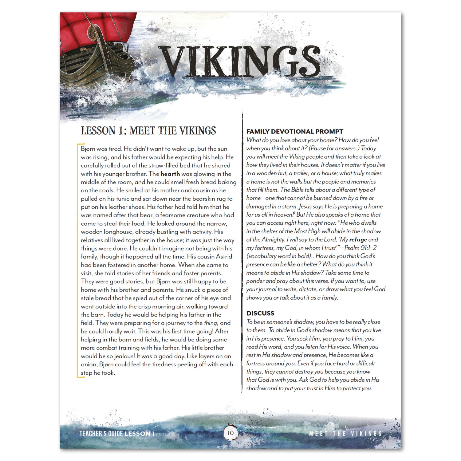 Vikings Homeschool Unit Study Printed Teacher's Guide Lesson 1 Meet the Vikings Part 1
