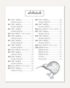 Australia + Oceania Homeschool Study Unit Digital Cursive Book Schedule