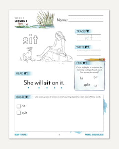Ready to Read 2 At The Pond Homeschool Unit Study Digital Phonics Skill Builders Week 1 Lesson 1