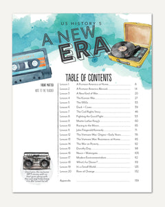 US History 5: A New Era: 1946-1975 Homeschool Unit Study Printed Teacher's Guide Table of Contents