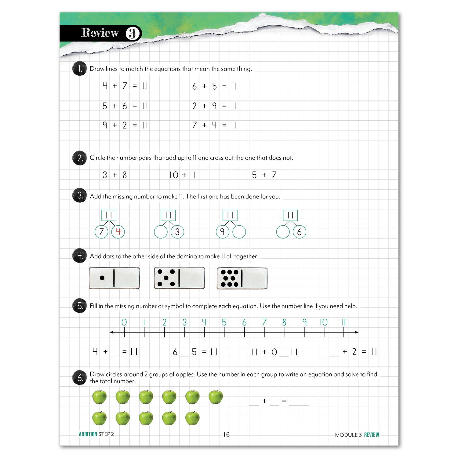 Modular Math Addition Step 2 Printed Review Page Module 3 Page Homeschool Unit