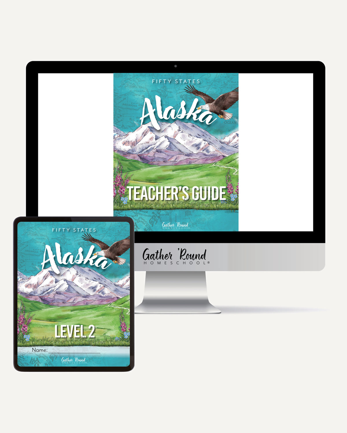 Alaska Fifty States Homeschool Unit Study Digital Teacher's Guide and Level 2 Student Book