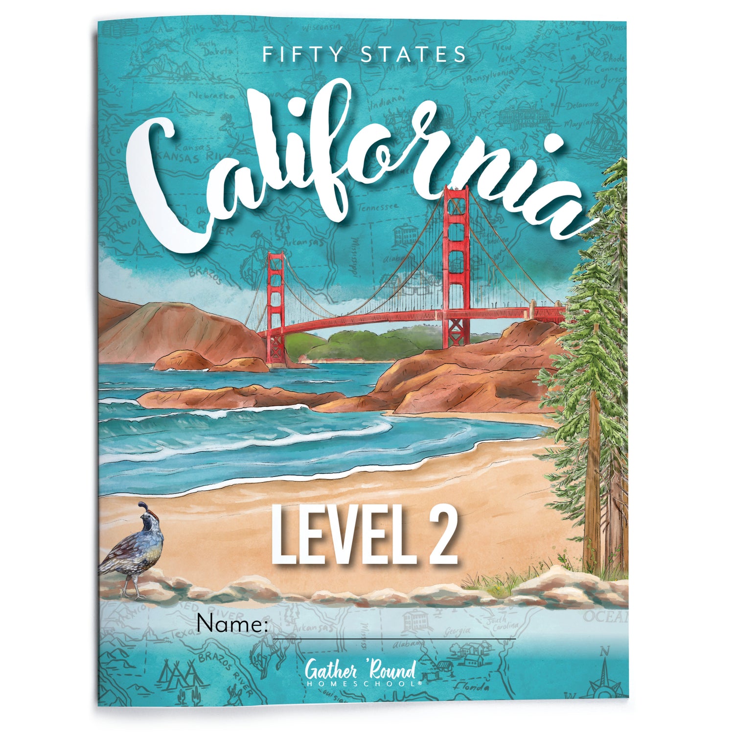 California Fifty States Homeschool Unit Study Printed Student Book Level 2 Cover