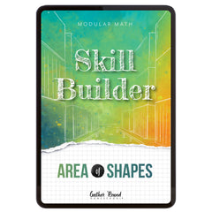 Digital book cover of 'Skill Builder: Area of Shapes' by Gather Round Homeschool on a white background