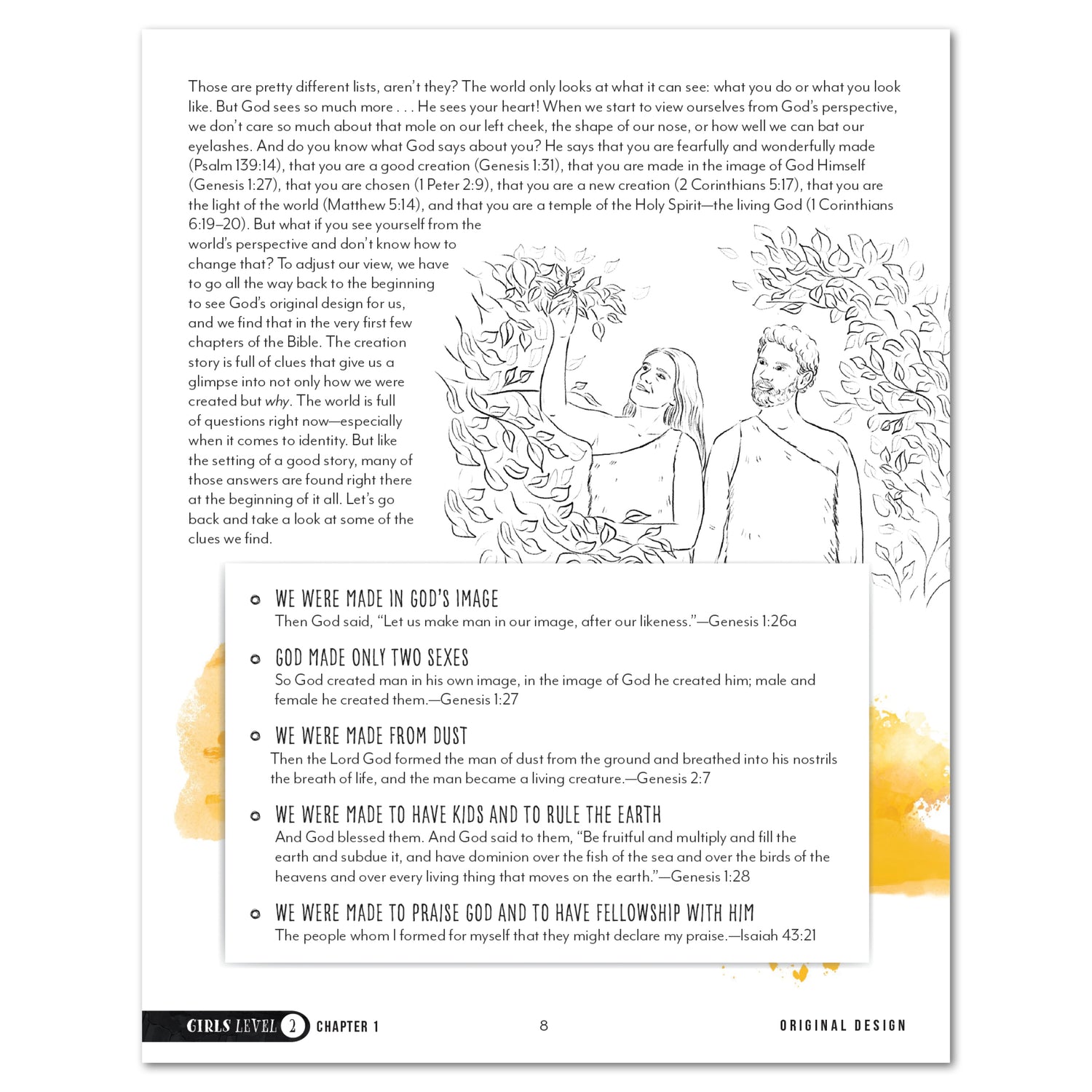Growing Up with God Homeschool Unit Study Printed Girls Student Book Level 2 Chapter 1 Original Design