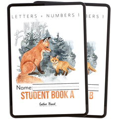 Letters + Numbers 1 In The Forest Homeschool Unit Study Digital Bundle Student Book A and Student Book B