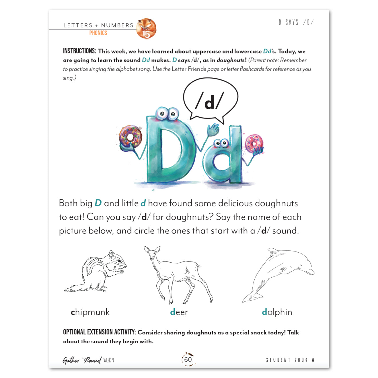 Letters + Numbers 1 In The Forest Homeschool Unit Study Digital Student Book A Week 4 Letter Dd
