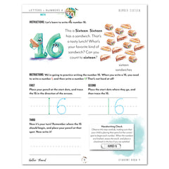 Letters + Numbers 4 In The Air Digital Printed Student Book 4 Lesson 30 Math Number Sixteen