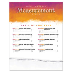 Measurement Step 2 modular math homeschool printed book table of contents