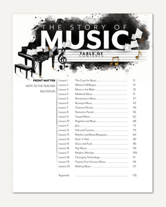 Music homeschool unit study digital teacher guide table of contents