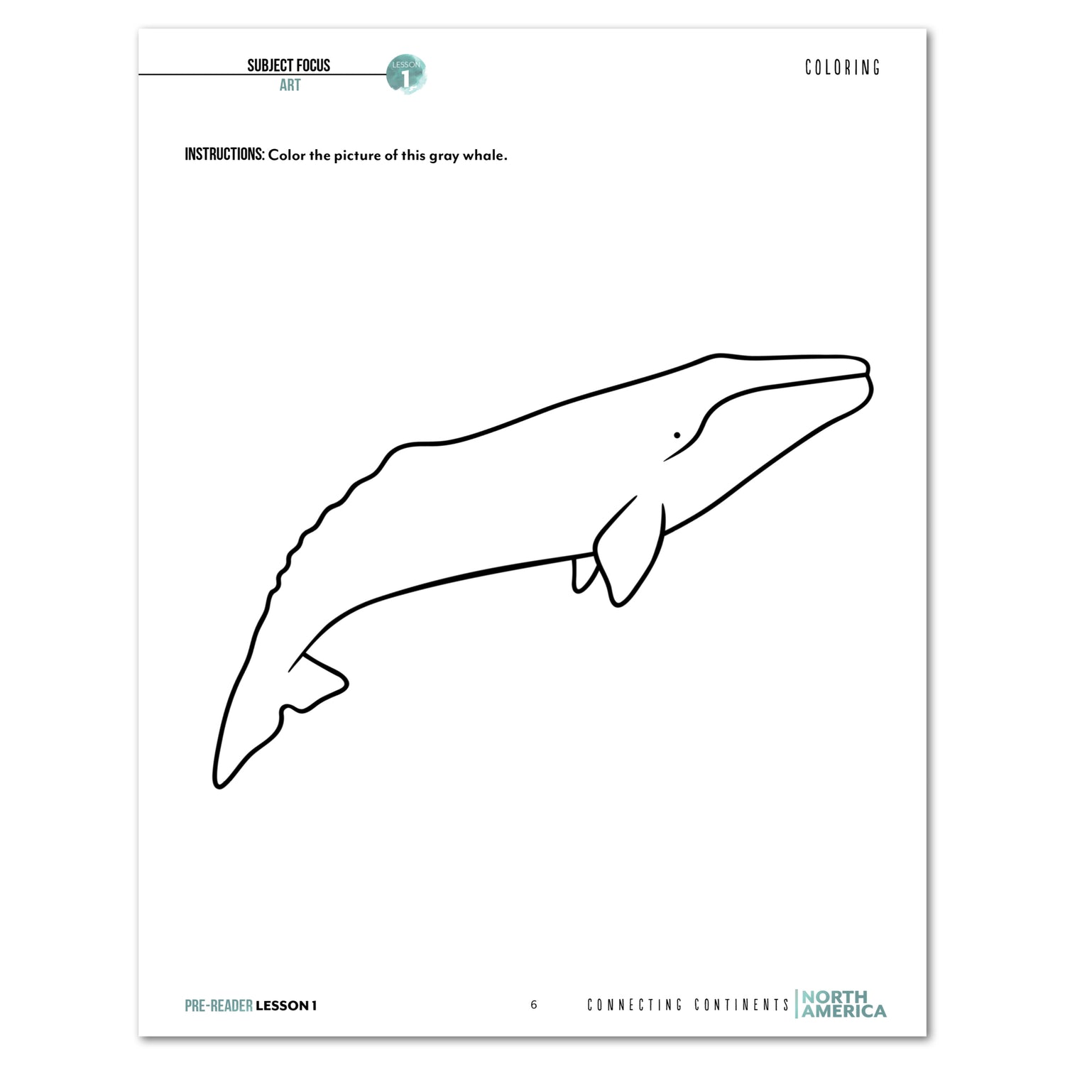 North America homeschool unit study print student workbook pre-reader lesson one