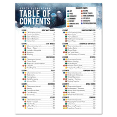 Ocean Life homeschool unit study print teacher's guide table of contents for upper elementary