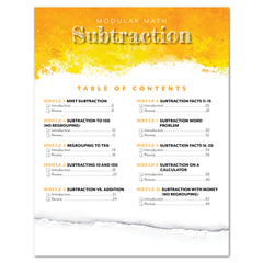 Subtraction Modular Math step 2 printed book table of contents