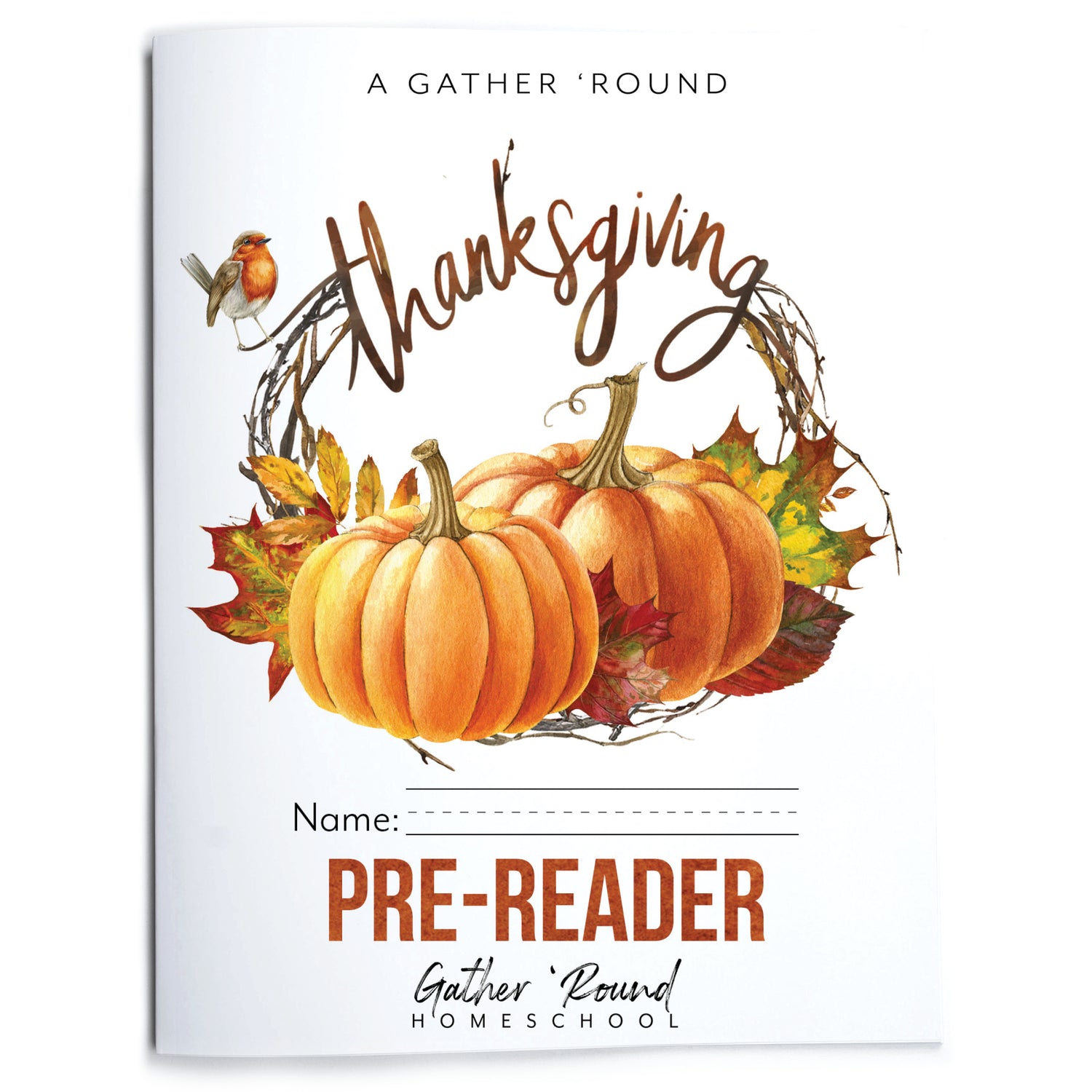 Thanksgiving Homeschool Unit Study Printed Pre-Reader Student Book 