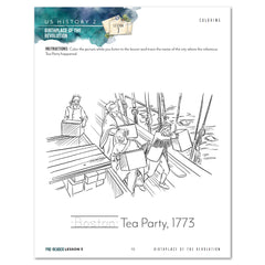 US History 2: Rise to Independence: 1763-1815 Homeschool Study Unit Printed Pre-Reader Student Book Lesson 3 Coloring