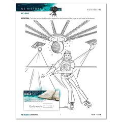 US History 6: History of Tomorrow Homeschool Unit Study Printed Pre-Reader Student Book Lesson 1 Notebooking