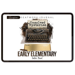 Unsolved Mysteries Homeschool Study Unit Digital Seatwork Journal Cursive Early Elementary
